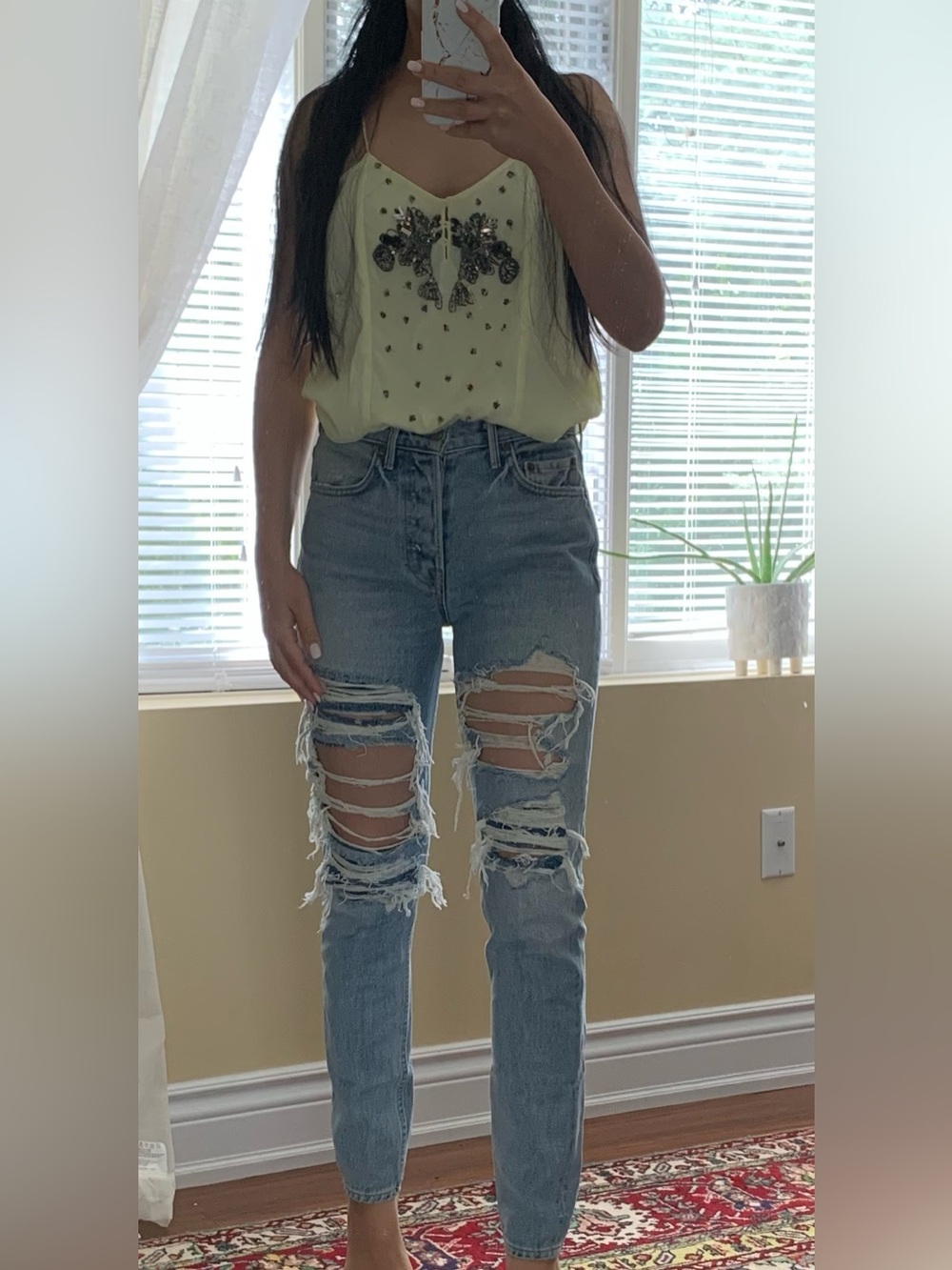 GRLFRND Light Blue Distressed Boyfriend Jeans